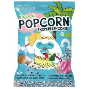 Popcrop Popcorn z modrej kukurice s himalájsou soľou a extra panenským kokosovým olejom BIO 20 g - kokosovy olej